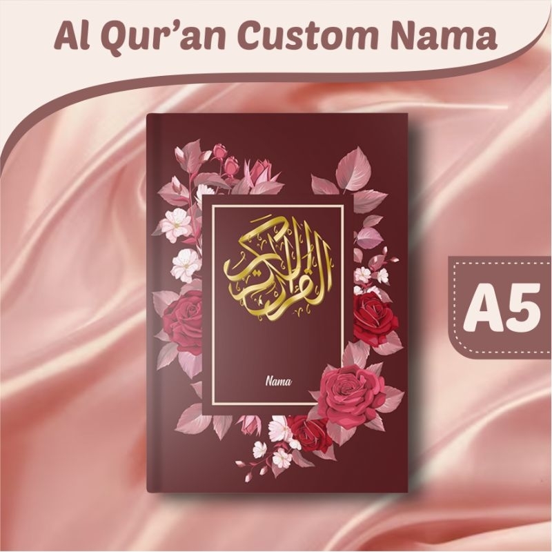 Alquran Non Terjemah Custom Nama Ukuran A5 (15 x 21CM)/Alquran Wedding /quran wakaf /quran Kado