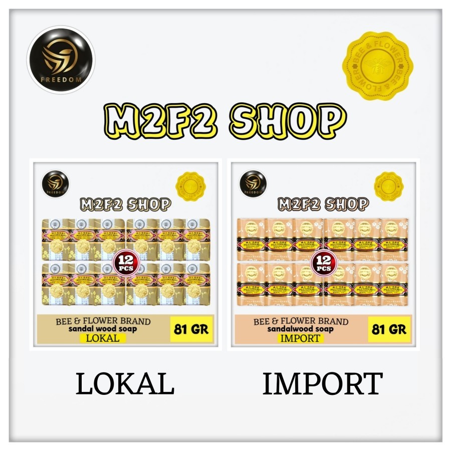 Bee & Flower Brand Sandalwood Soap Bar | Sabun Mandi Bunga & Tawon Aroma Kayu Cendana Batang - 81 gr