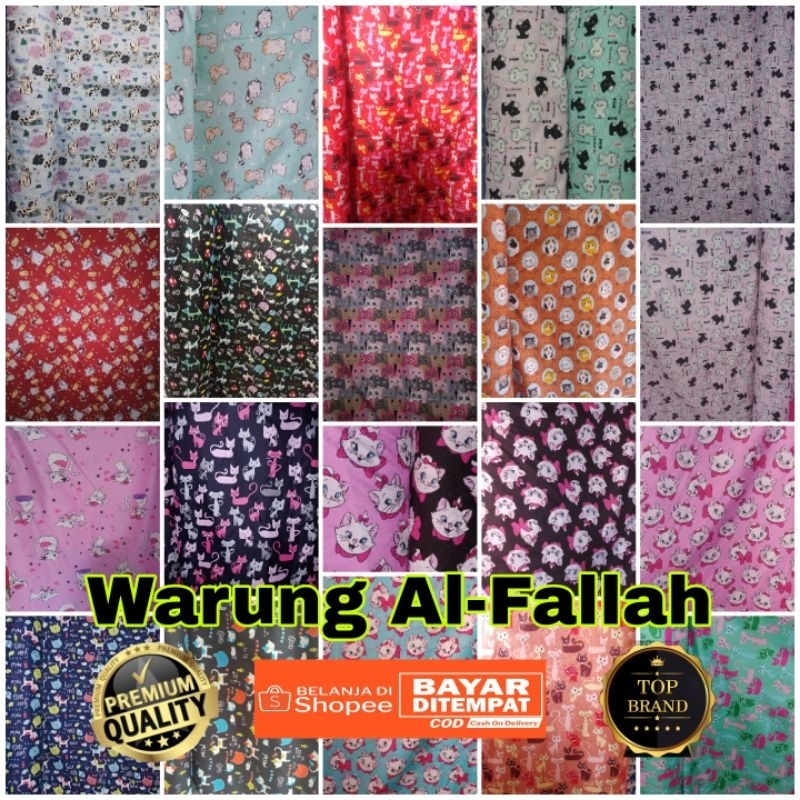 Grosir Kain Polymicro Meteran Murah Motif Karakter Kucing (Cat)