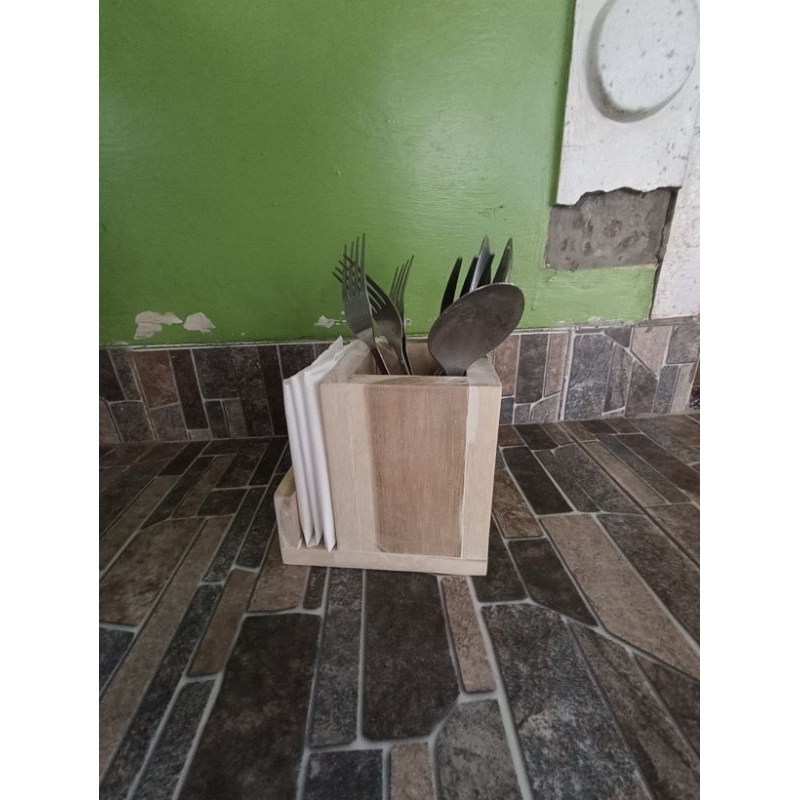 Tempat sendok kayu / Tempat sendok / Tempat Tisu kayu