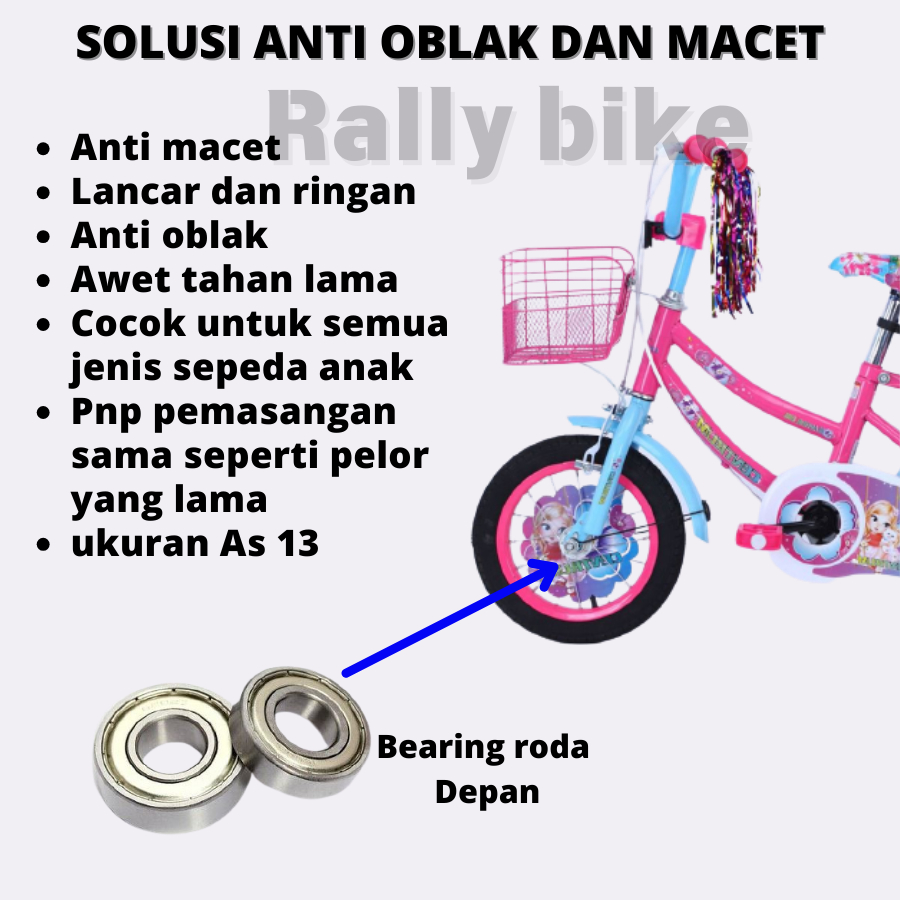 Bearing sepeda anak untuk roda depan sebagai pengganti pelor biasa agar lebih awet