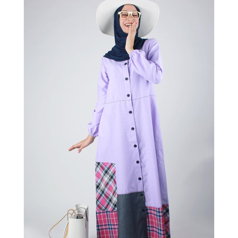 sale 30% / abaya L / dannis / A190716 / abaya polos / baju muslim dewasa / katun / baju lebaran / ba