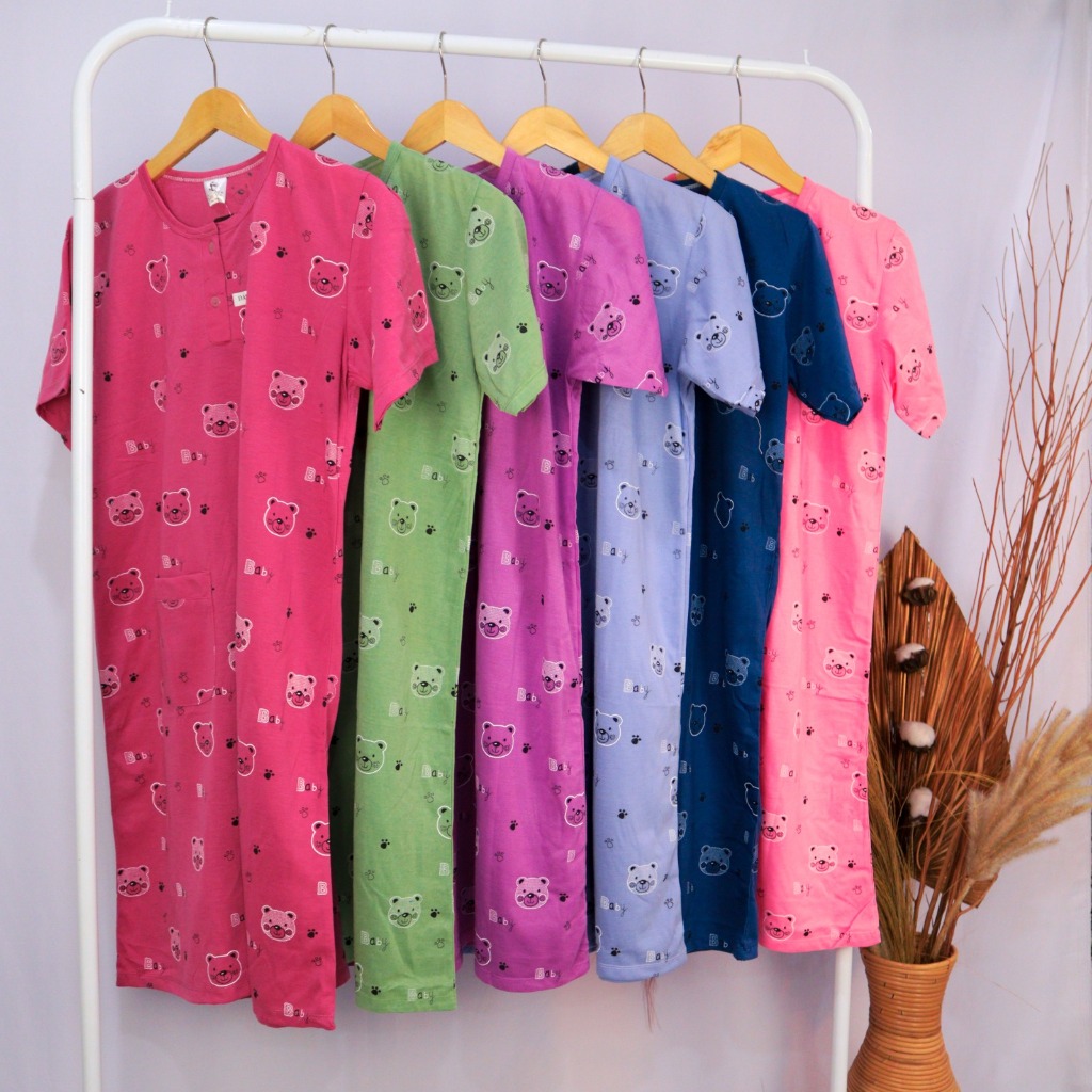 Daster Wanita Dewasa Dress Busui Kancing Depan Daster Murah Bahan Kaos mr 200B