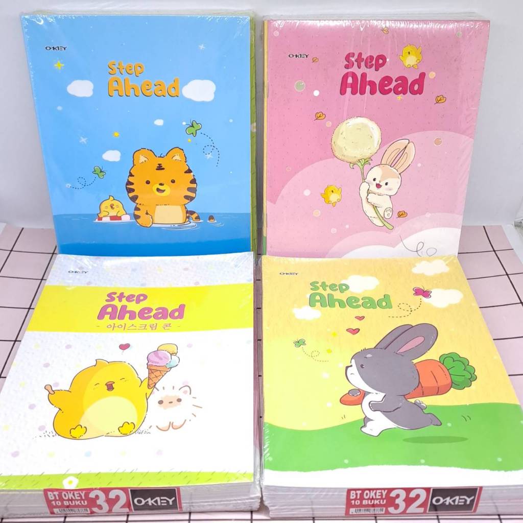 

(10 Pcs) Buku Tulis Sekolah Kiky/Okey Fancy 32 38 dan 58 Lembar