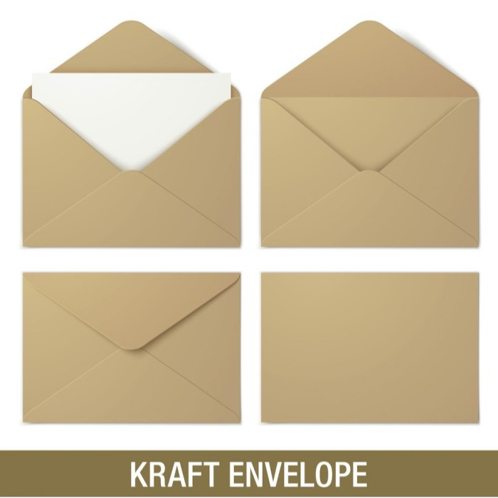 

Notecard Set - Kraft Paper Envelope- Black White Brown