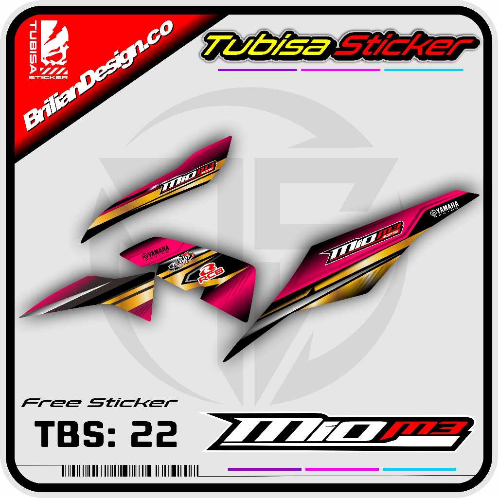Sticker Striping Variasi Mio M3 - Stiker Striping Motor Mio M3 Desain Racing. TBS.22