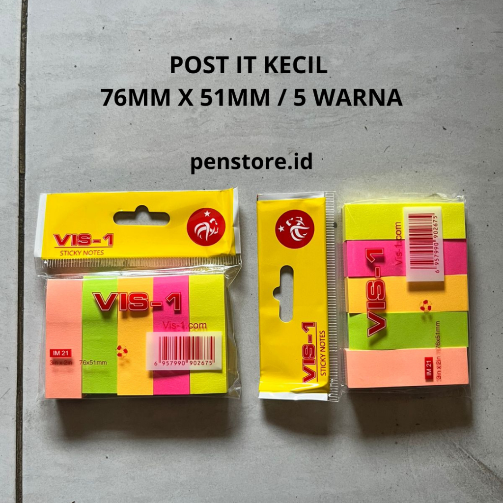 

(set) Post it kecil VIS-1 IM 21 (76X51)mm 5 cut / Memo / Sticky Notes
