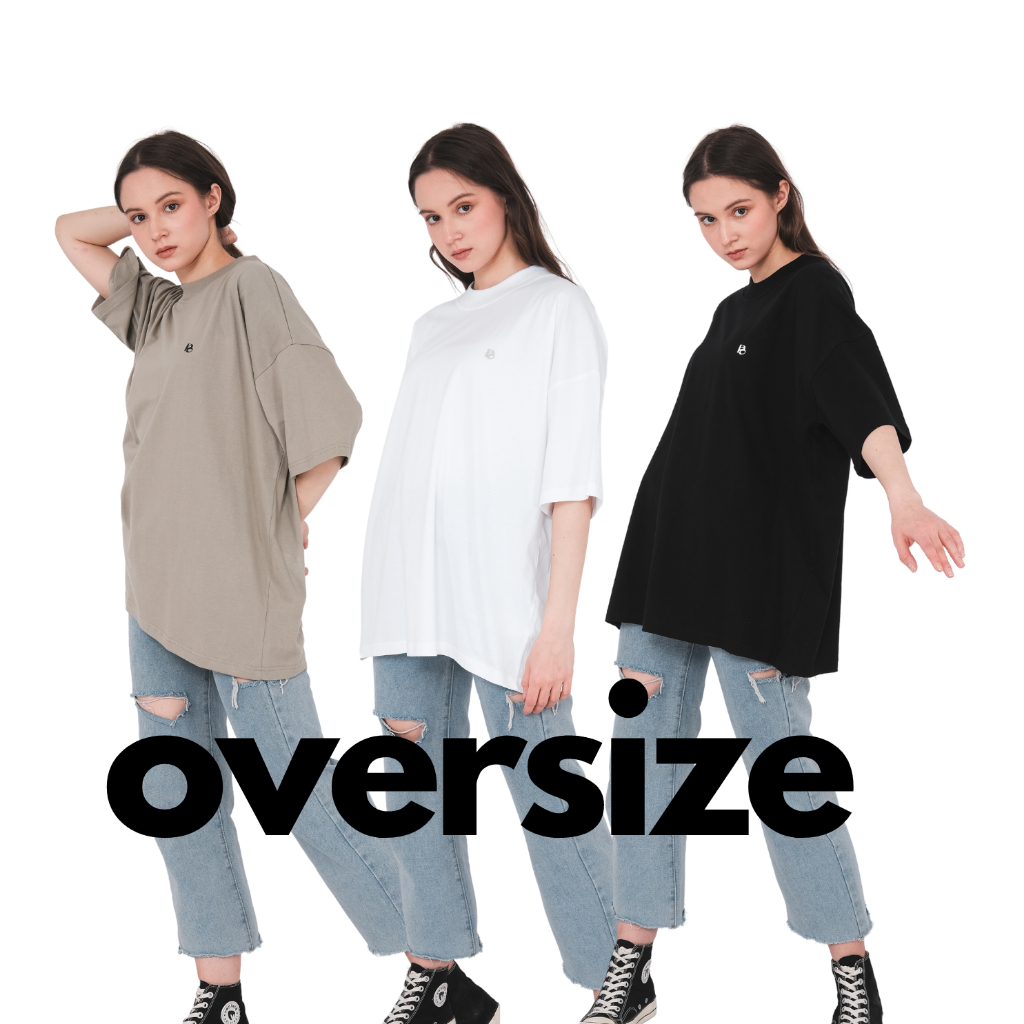 Baju Kaos T Shirt Oversize Katun Combed Tebal Pria wanita Unisex