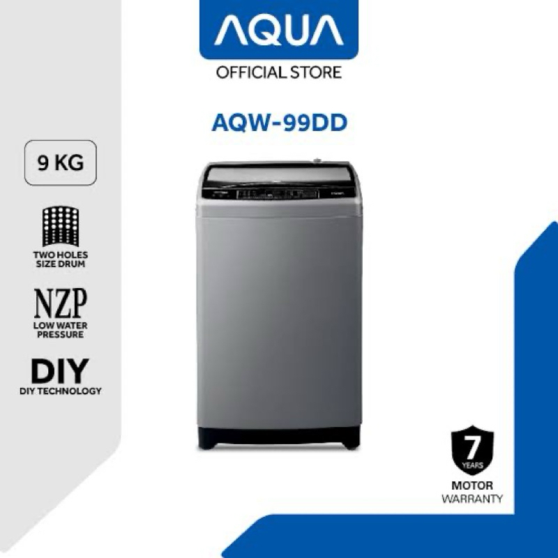 Mesin cuci 1 tabung 9kg aqua aqw-99dd