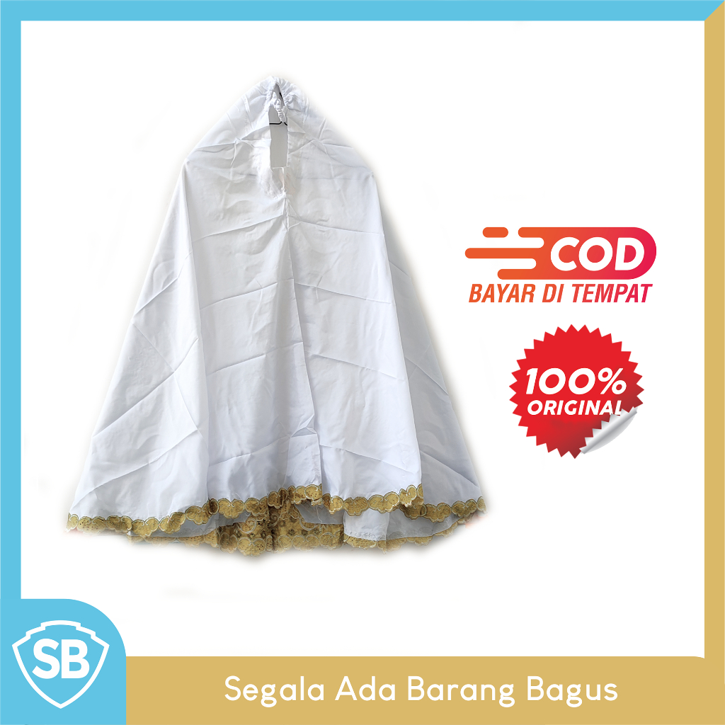 3. ALMEERA - Mukena Dewasa Putih Bordir Renda Mewah
