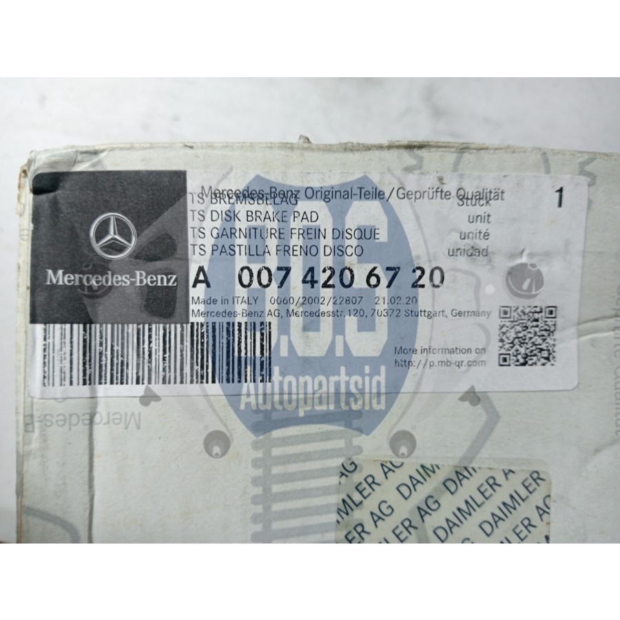 Brake Pad Belakang W212 Mercedes Original