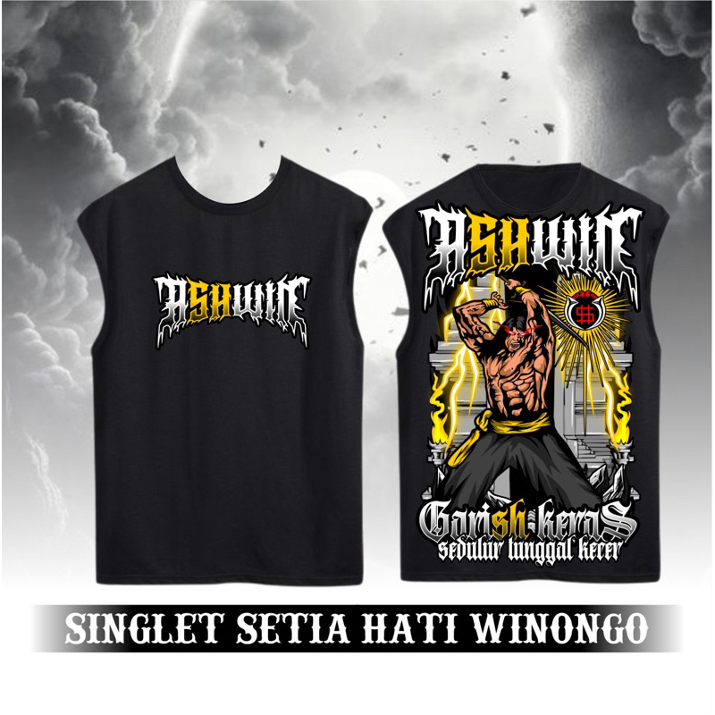Kaos Singlet Ashwin Barish Keras - Singlet PSHW Desain Sablon Premium Terbaru