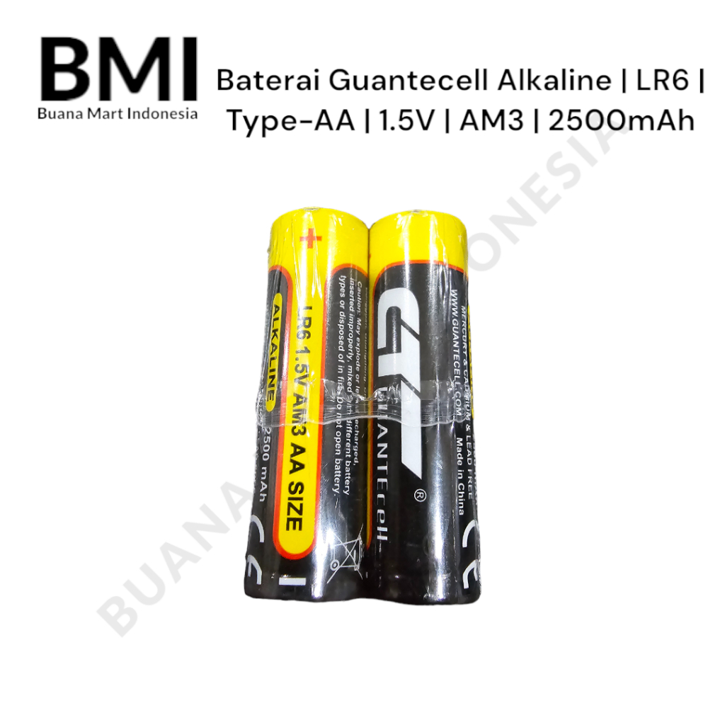 Baterai Guantecell Alkaline Tipe AA / A2 | Batu Batre | Battery | Batere | Batery | (1Set)