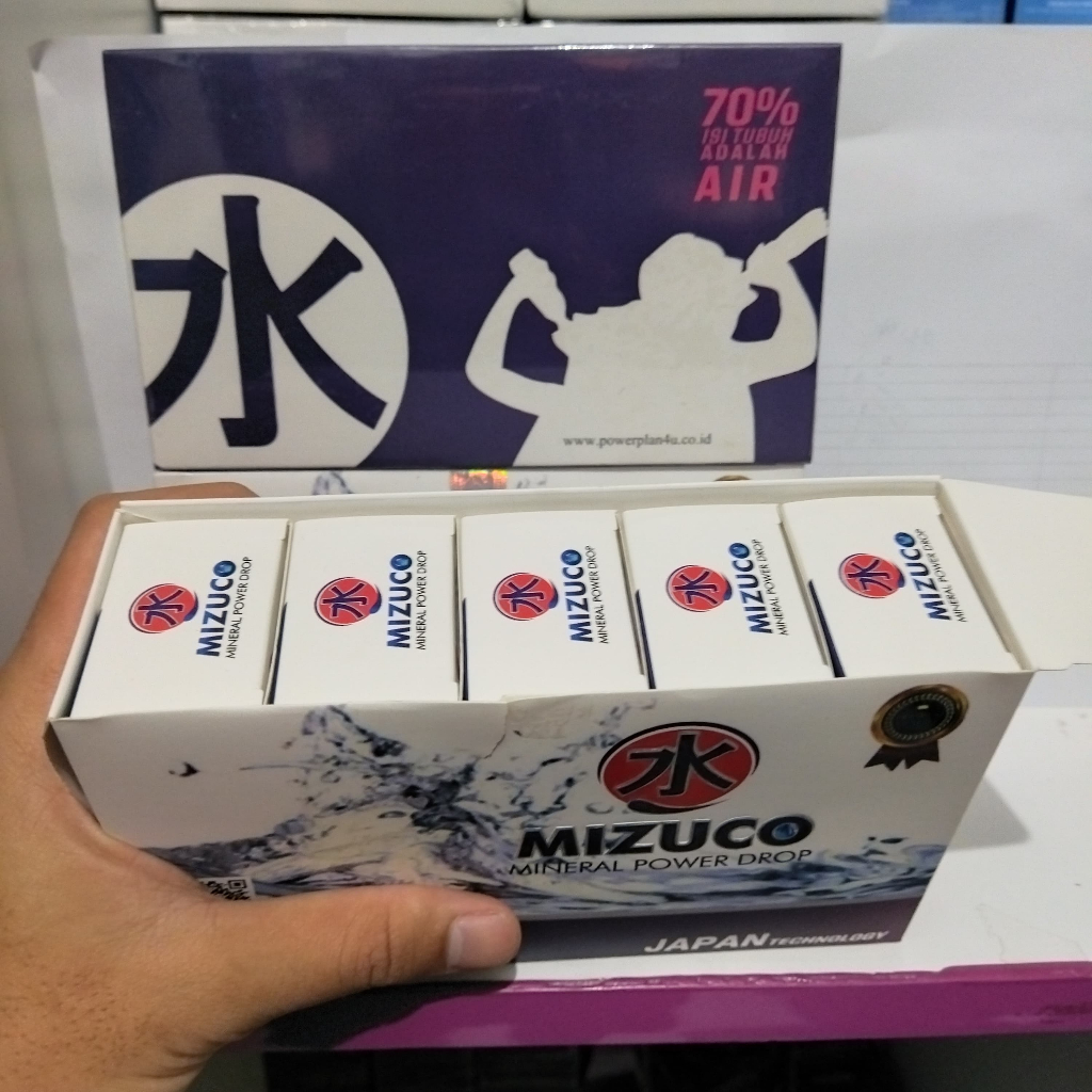 MIZUCO MINERAL POWER DROP | MIZUKO MINERAL ALKALIN 1 BOX ISI 5 BOTOL ORIGINAL