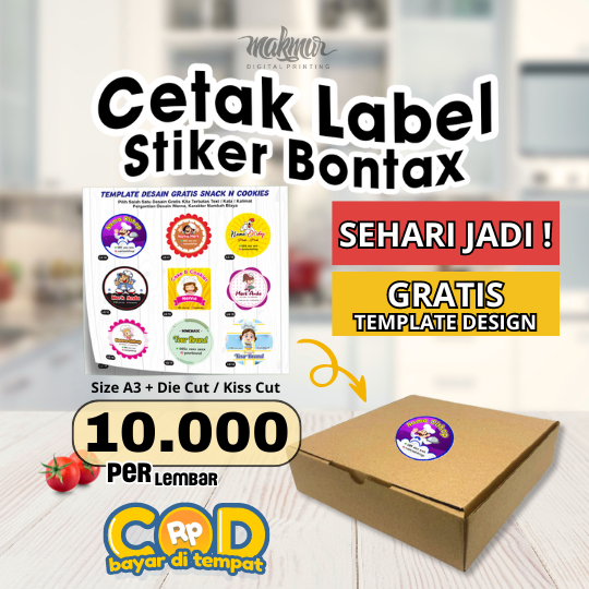 

Stiker A3+ Custom Bontax Cetak dan Cutting