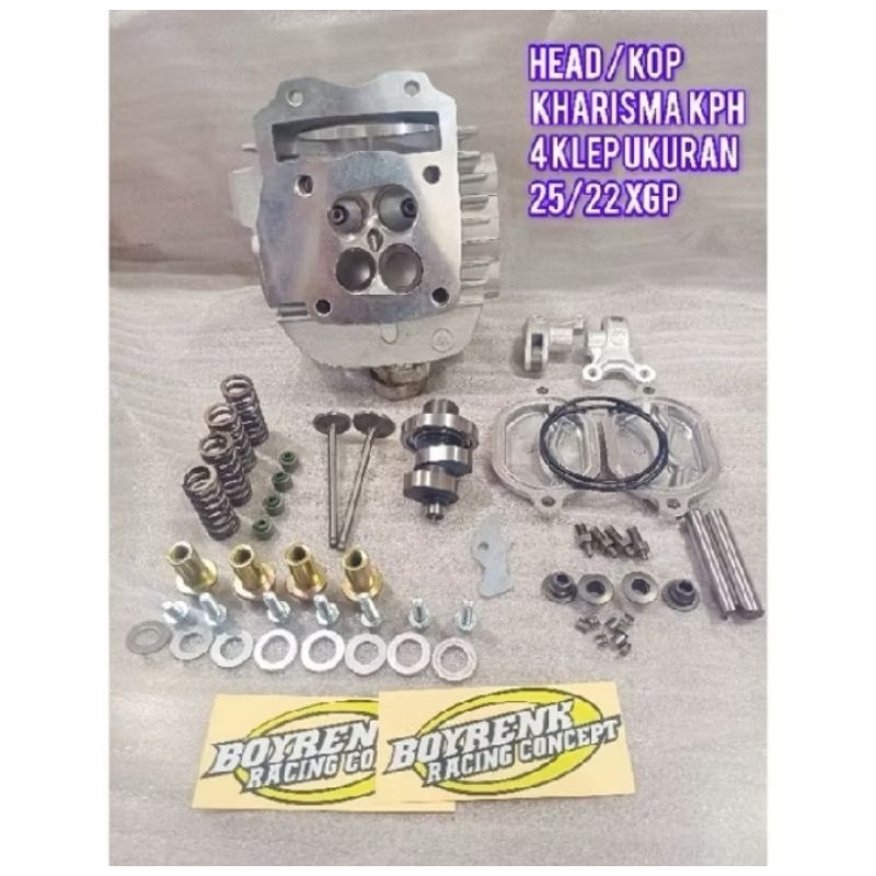 HEAD/KOP KARISMA SUPRA X 125 KARBU KPH 4 KLEP XGP - BOYRENK RACING
