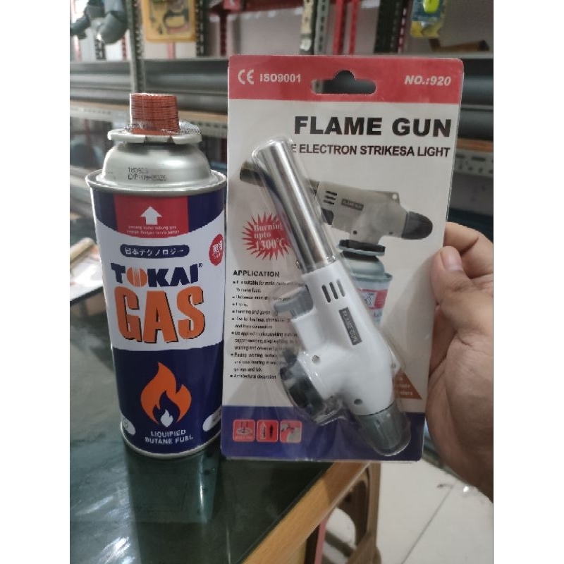 kepala portable gas torch blow torch flame gun dan gas portable refill / Falme Gun Bakar Makanan Dll
