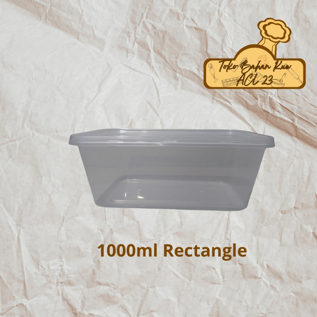[25 Pcs]Thinwall Rectangle 1000ml/Kotak Makan Plastik 1000ml/Thinwall Meiji 1000ml/Kotak Nasi 1000ml