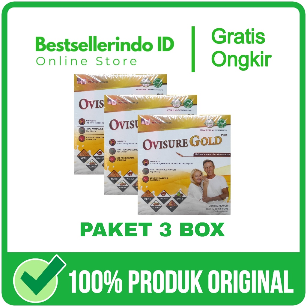 

3 Box Susu Ovisure Gold Original Untuk Penyakit Tulang Dan Sendi Original Asli