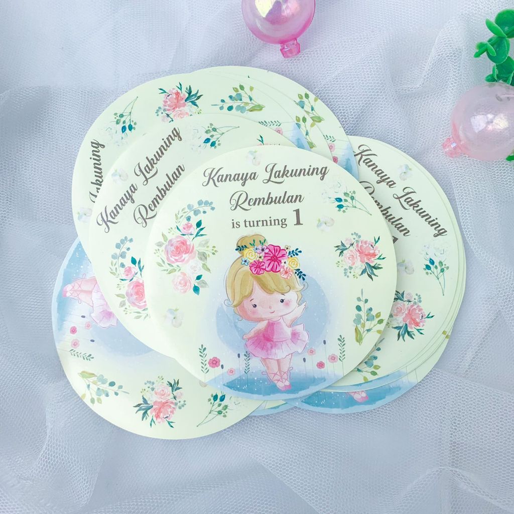 

Balerina Cute Princess Sticker Birthday / Sticker Pudding / Tumpeng / Hampers / Souvenir Ulang Tahun