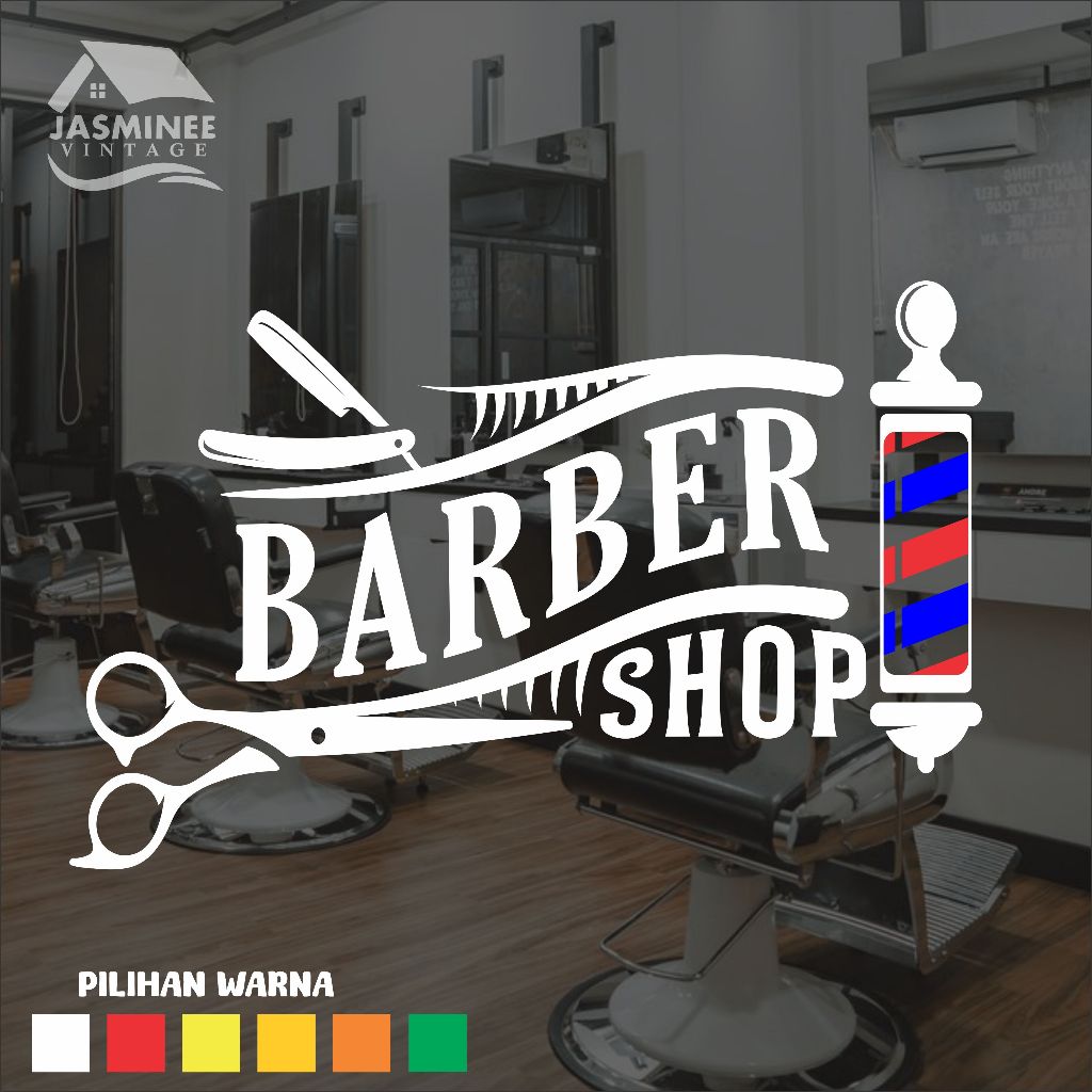 SEHARI JADI Wall Sticker Wall Sticker Stiker Barbershop Stiker Dinding Cutting Barbershop