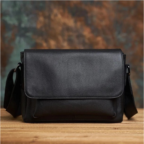 Tas selempang messenger pria simple kulit asli