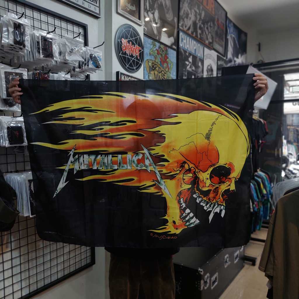 FLAG OFFICIAL BAND METALLICA - FLAMING SKULL