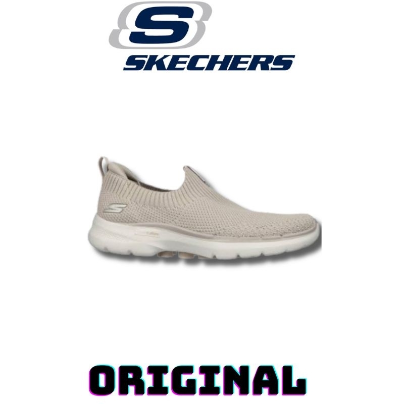 Sepatu Skechers Go Walk 6 Taupe Women's ( 124557/TPE ) Original