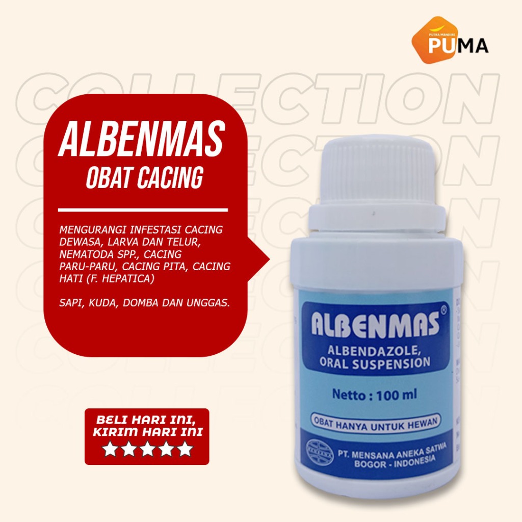 ALBENMAS 100 ml Mensana Unggas Obat Cacing HEWAN Larva Telur Cacing Cacing Pita Hati