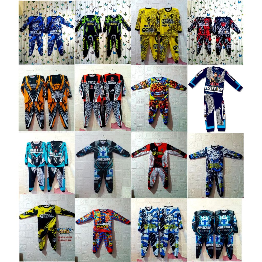 MARVEL SHOP | SETELAN FREE FIRE ANAK LAKI LAKI | CELANA ANGEL JOGER ENJEL FF TERBARU GAMING FREE FIR