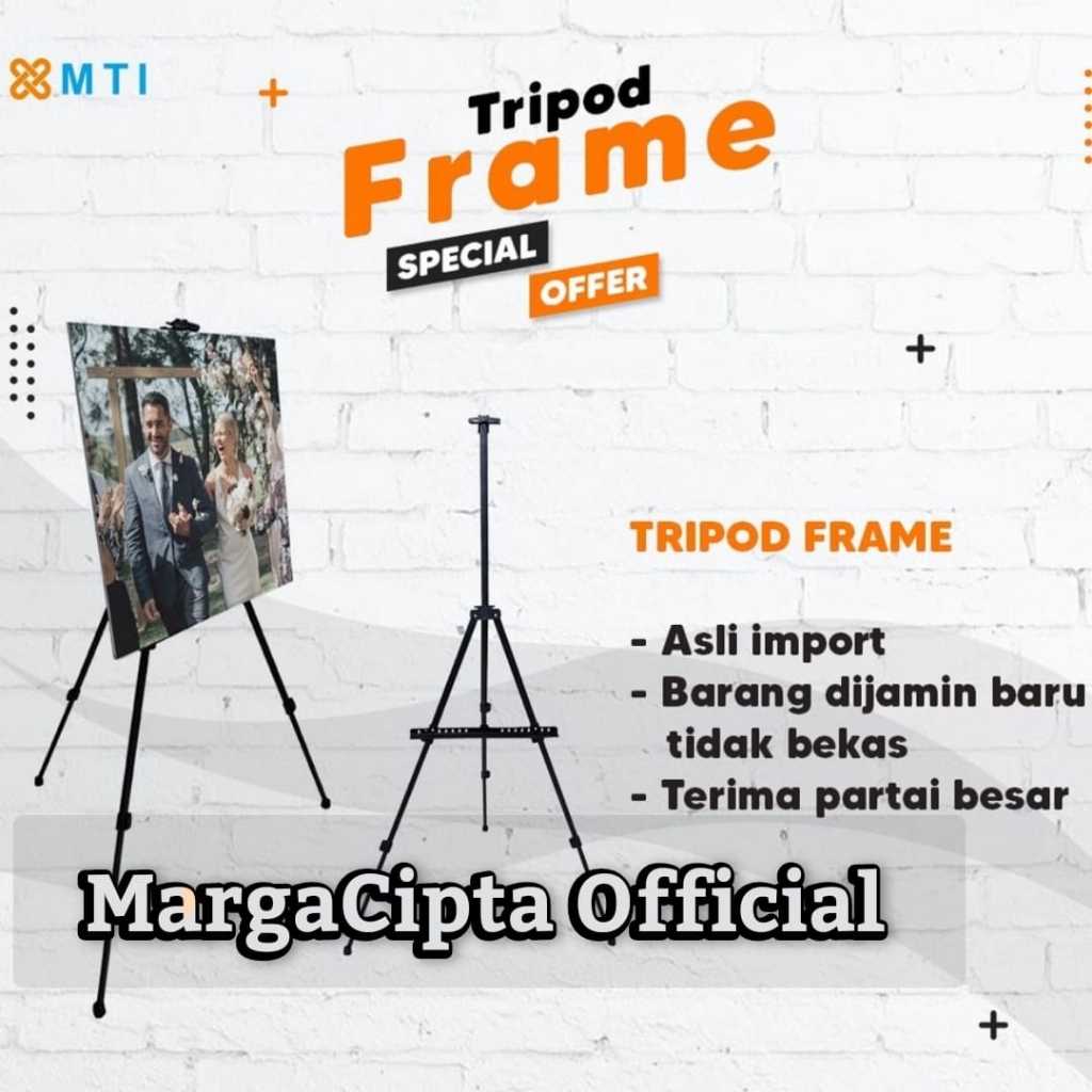 Tiang Kaki Akrilik Tripod Banned Stand Banner Iklan Display