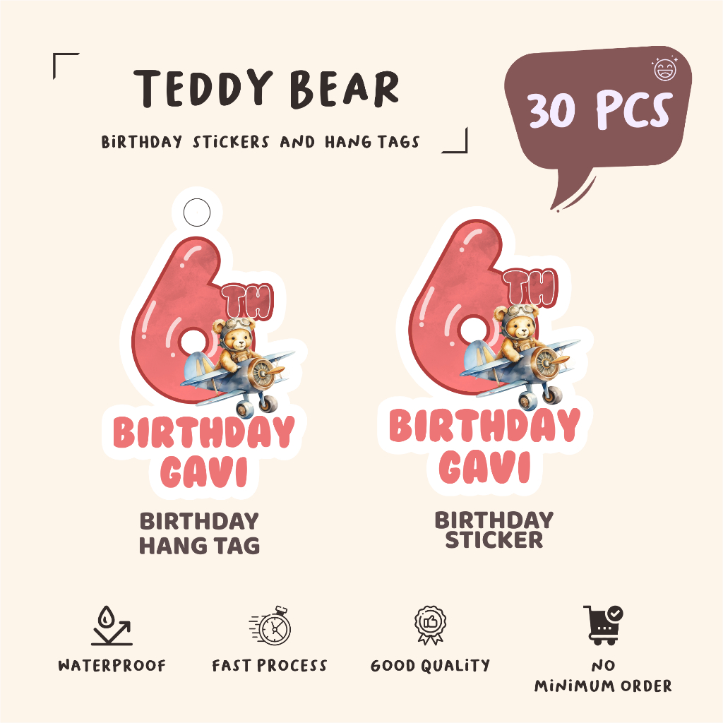 

(30pcs)diecut label hang tag TEDDY BEAR//label tag/lucu cetak hang tag ulang tahun/label stiker diecut/murah/label ulang tahun/suvemir ultah/stiker diecut/hangtag diecut