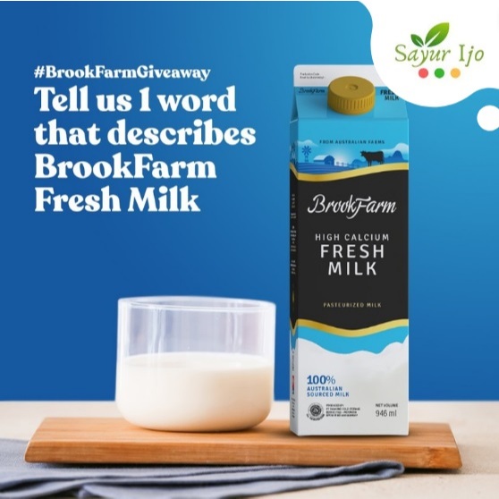 

BrookFarm Fresh Milk PLAIN 946 ML / Pack Susu Original High Calcium From Australian Milk Fresh Pasteurized Milk Asli Segar Instant HALAL