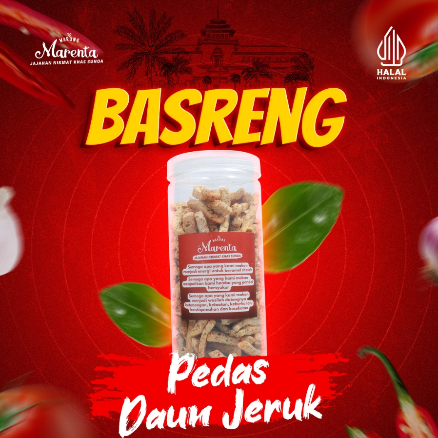 

TOPLES Basreng Pedas Daun Jeruk Rendang Original Kari - 300gr Baso Ikan Goreng Viral