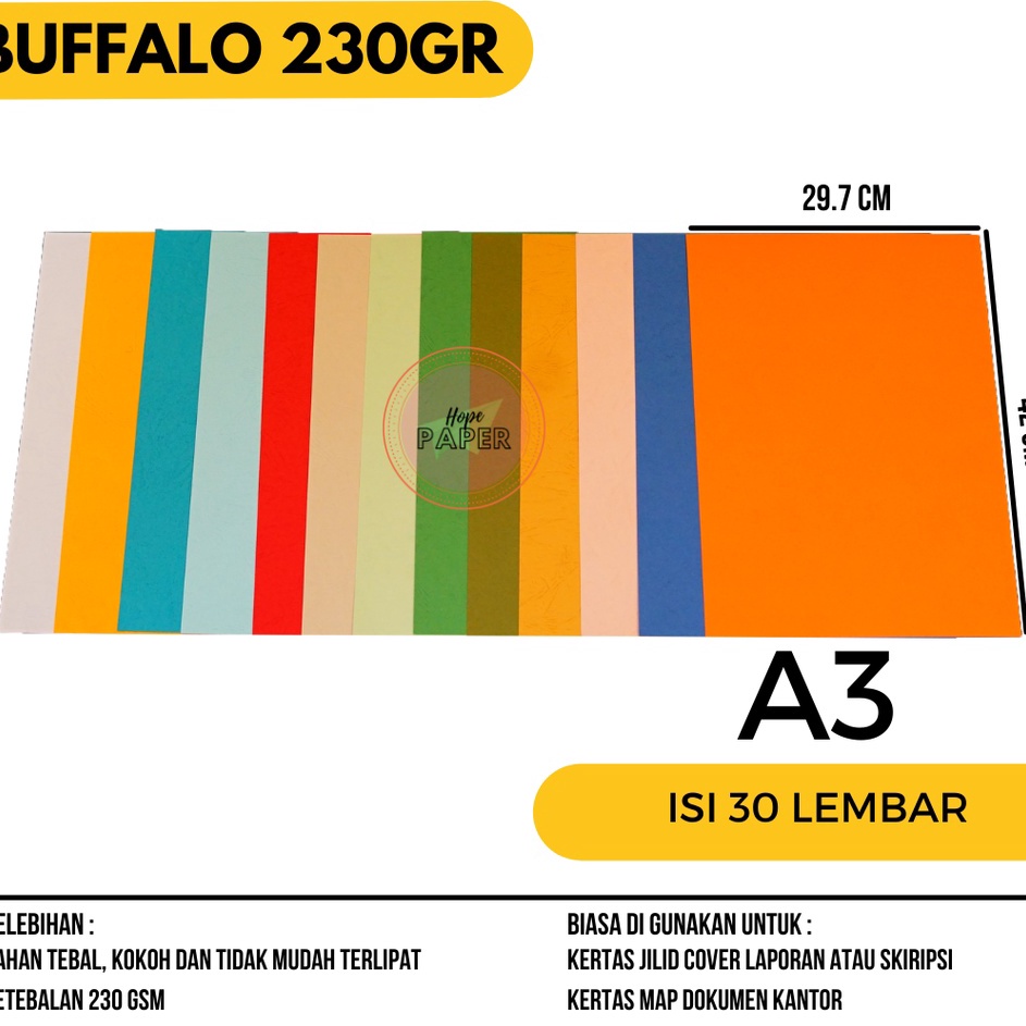 

KODE PRODUK WHIFN9272 Kertas Buffalo A3 isi 3 lembar Kertas Jilid A3 Kertas A3 Karton Buffalo