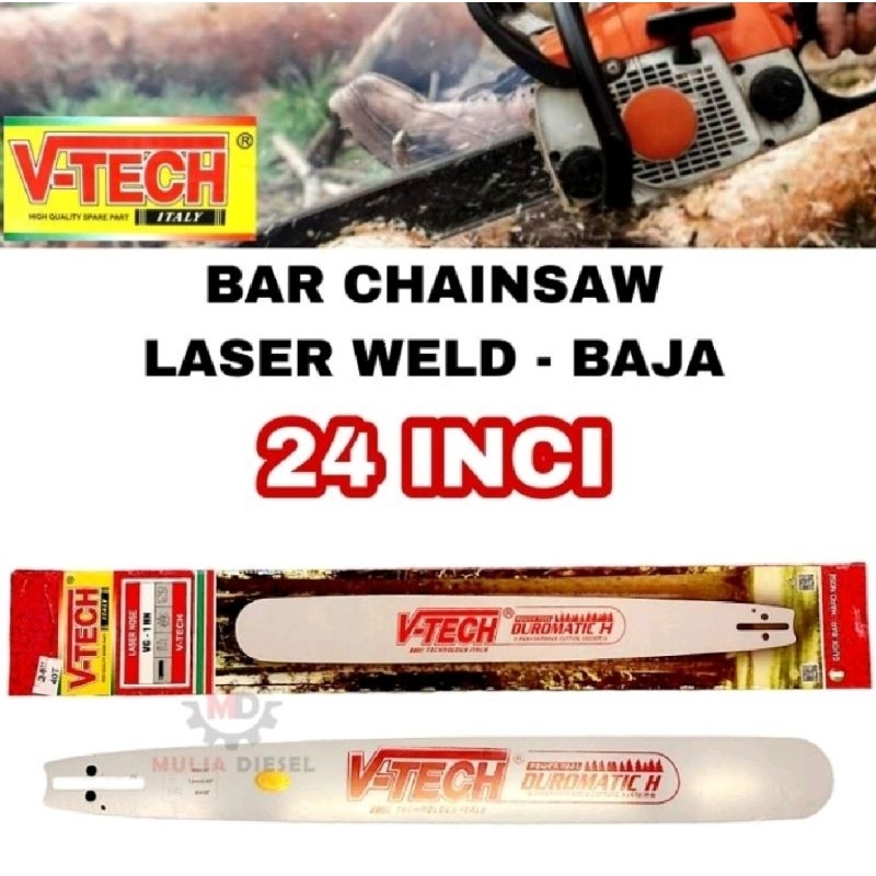 Guide Bar Chainsaw Senso 24 in 60 cm LASER BAJA VTECH OCTAGON - Guide Bar Rantai