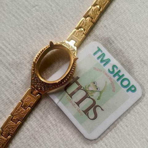 Gelang Titanium Batu Akik Warna Gold