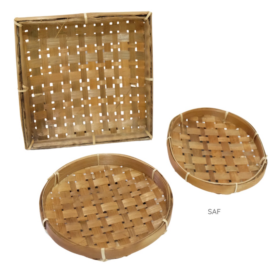 TERBUKTI SAF Piring bambu  wadah anyaman  props foto
