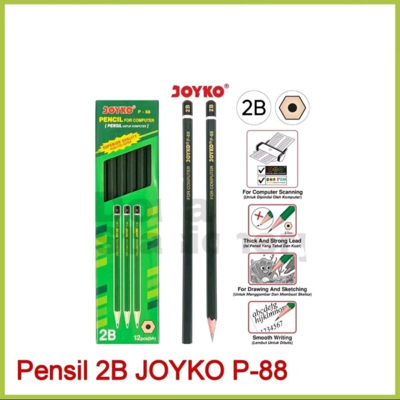 

[ 1 PACK ] PENAIL JOYKO 2B P88 LUSINAN | Pensil 2B Joyko
