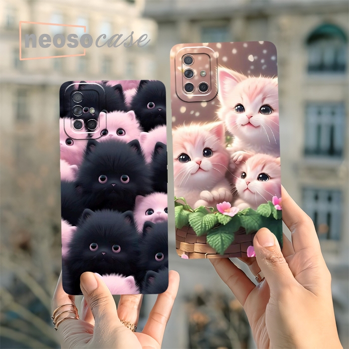 Softcase Samsung A71 kucing ( BB005 ) Case - Case hp - Prokamera Case - Case Oppo - Case Aesthetic -