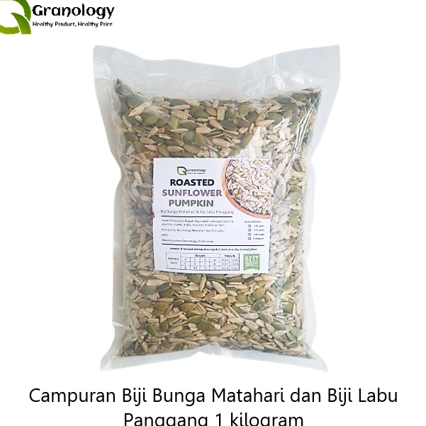 

BELI SEKARANG Roasted Mix Sunflower Seed dan Pumpkin Seed 1 kilogram by Granology