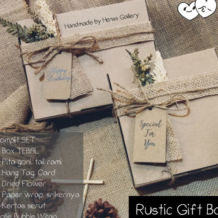 

PAKET MEWAH Kotak Kado RustikRustic Gift BoxBox Kado AestheticKotak Hadiah