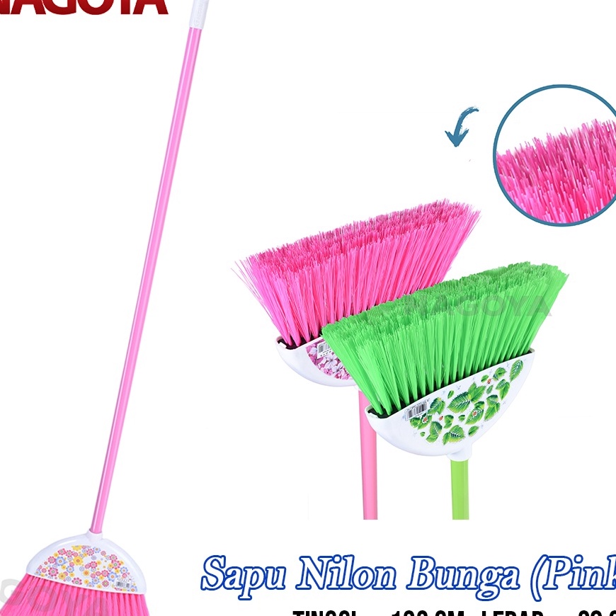 Sapu Nilon Bunga Sapu Plastik warna Sapu Lantai Broom pink Nagoya 81