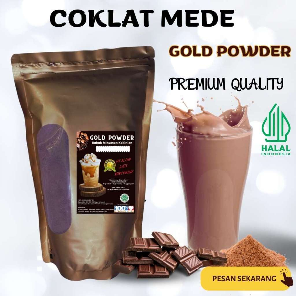 

GOLD Powder 1 Kg RASA COKLAT SILVERQ / MEDE Minuman Bubuk Instan | Bubuk Aneka rasa powder drink