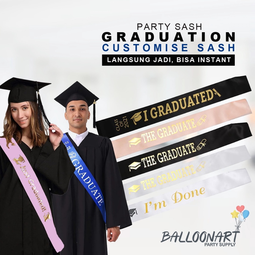 Cashback 15 Langsung Jadi Graduation Selempang CustomSash PersonalizedBirthdayWisudaCustom NamaLulus