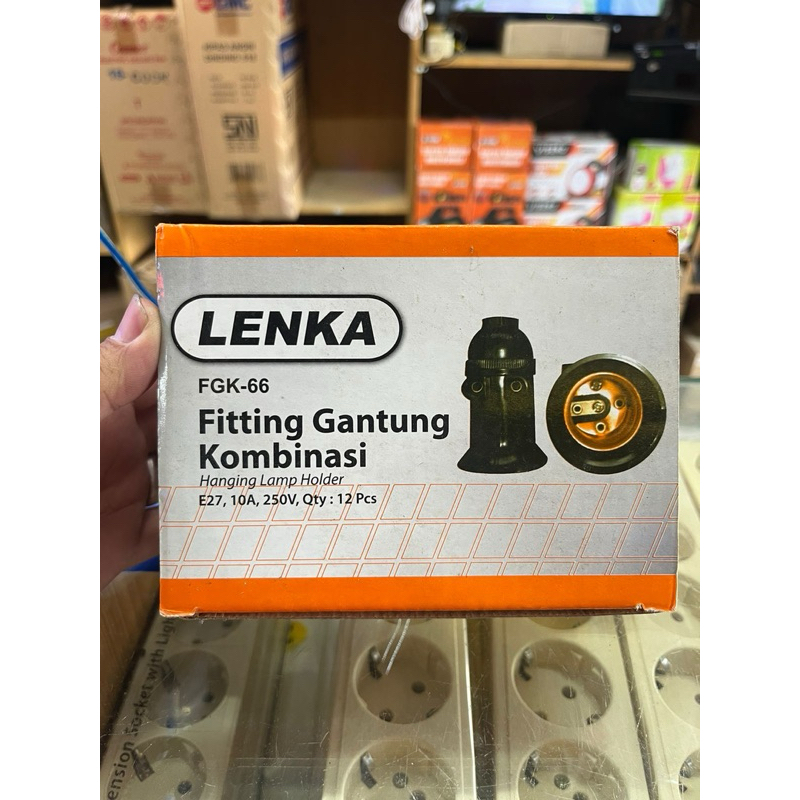 LENKA FGK-66 / LENKA FITTING GANTUNG KOMBINASI / FITTING LAMPU DAN ADA COLOKAN