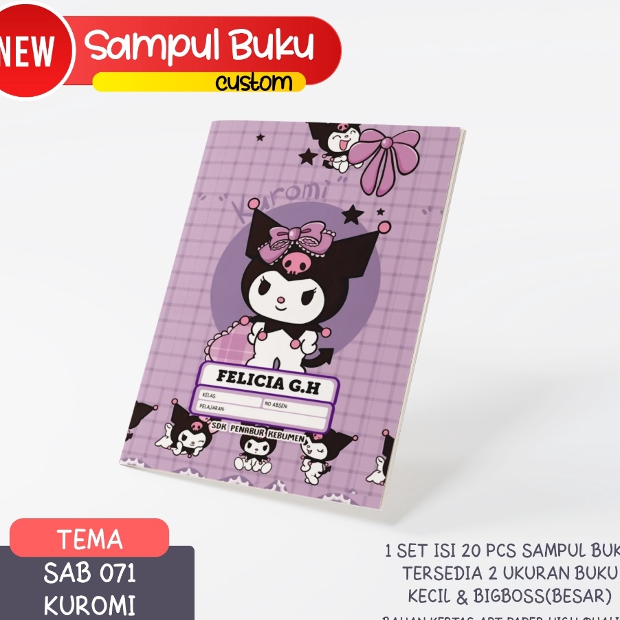 

HOT PROMO SAMPUL BUKU ANAK CUSTOM ISI 2 pcs PART 2 511 COVER BUKU BUKU TULIS CINNAMOROLL KUROMI POKEMON GRENINJA MINECRAFT BLACKPINK