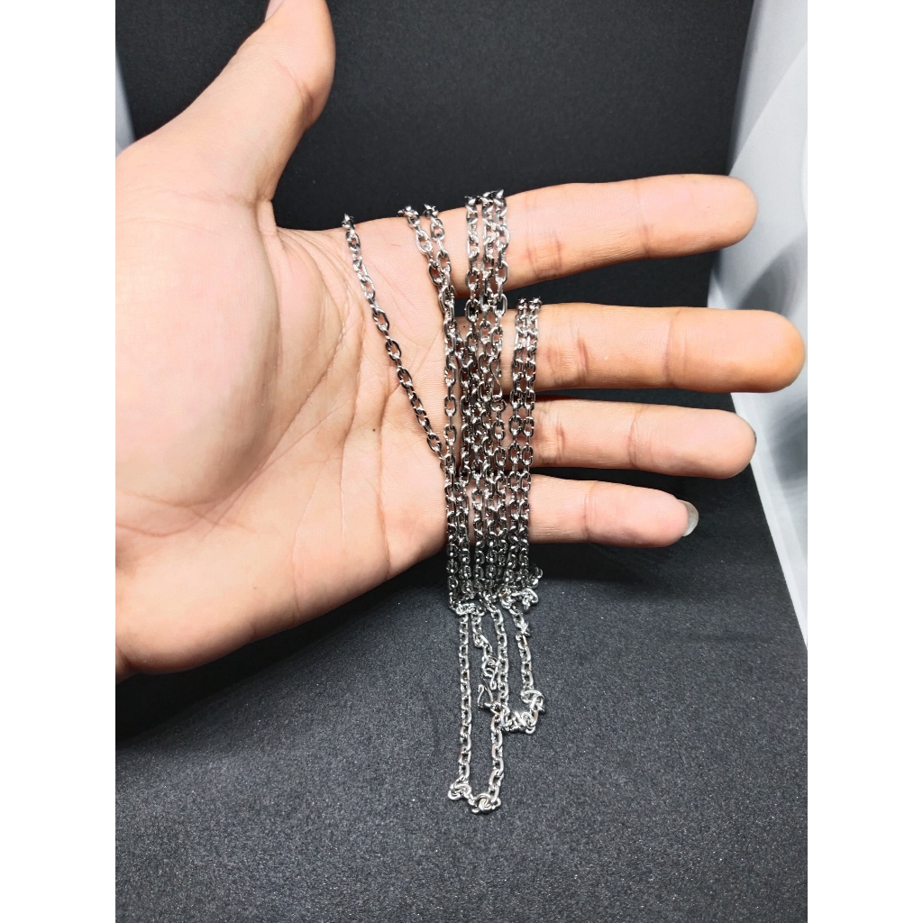 KALUNG RANTAI NURI MONEL TITANIUM TIGA UKURAN ANTI KARAT [MOHON BACA DESKRIPSI]