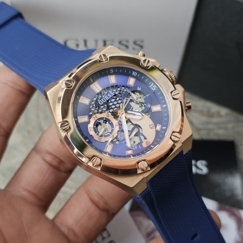 Jam Tangan Pria Guess GW0334G3 Original Chronograph Day Date Aktif