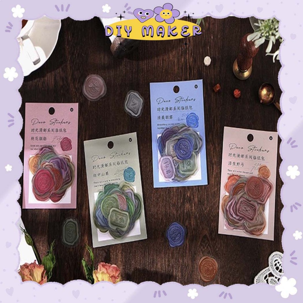 

DM Stiker Cap Amplop Pack Deco Aesthetic Motif Post Man Lilin Stamp Deco Aesthetic Motif Post SP17